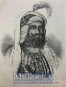 India & Punjab – Maharajah Gulab Singh of Kashmir An original antique German engraving of