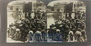 India & Punjab – Stereoview Schoolboys at Amritsar A vintage stereograph photograph by Underwood &
