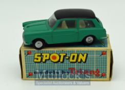 Triang Spot-On 154 Austin A40 Diecast Toy - sea-green (turquoise) body, black roof, pale cream