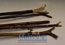 Shepherds Crook Carved Walking Sticks Selection of 5 various designs mostly 130cm (5)