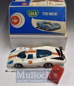 Lola T70-MkIII Remote Control Car – White plastic with red control box in original display box, (