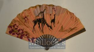 Art Deco Folding Fan Inscribed 