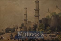 India – 1847 Charles Hardinge Hand finished Lithograph Entry into Lahore from the parade ground,