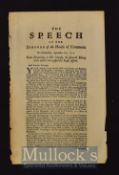 The Speech of the Speaker of the House of Commons 1715 ‘South Sea Company’ Sept 21, upon