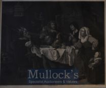 Early German Engraving depicting ‘A French farming family celebrates the [Dreykonigsfest] Three