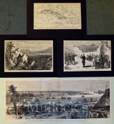 Cuba – ‘Panoramic View of Havana from the Fortress Cabana’ plus map of Cuba and 2x other images