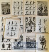 Arms & Armour - Copper plate engravings by N C Goodnight from Francis Grose Treatise on Ancient