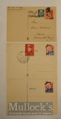 WWII German Propaganda Postcards 2x marked with Churchill stamp, with blank reverse, another
