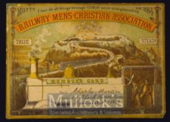 1884 Railway Men’s Christian Association Members Card pictorial card in colour completed in hand,