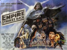 Film Poster - Star Wars The Empire Strikes Back - 40 X 30 Rare Silver Logo Example Starring Harrison