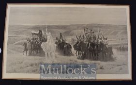 India WWI – ‘The Reckoning’ Lithograph Print after J.C Dollman 1914 showing allied forces