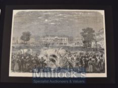India – ‘Fireworks at Moorshedabad’ Engraving from a native drawing 1858, measures 35x25cm