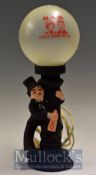 Vintage 1950s Bar Lamp by CMI INC. CHADWICK made in japan with drunk holding onto post with