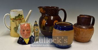 Scarce J Stiff and Sons Lambeth London Stoneware Pottery Bulbous Jug marked with maker’s mark to