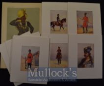 India – Selection of Lovett Lithograph Prints depicting different views of Sikh Regiment, all