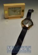 Art Deco Jazz Brand Alarm Clock in cream Bakelite together with a giant Calvin Klein point-of-sale