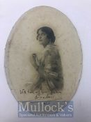 India & Punjab – Signed Photo of Maharani Cooch Behar A fine oval portrait photograph of Indira
