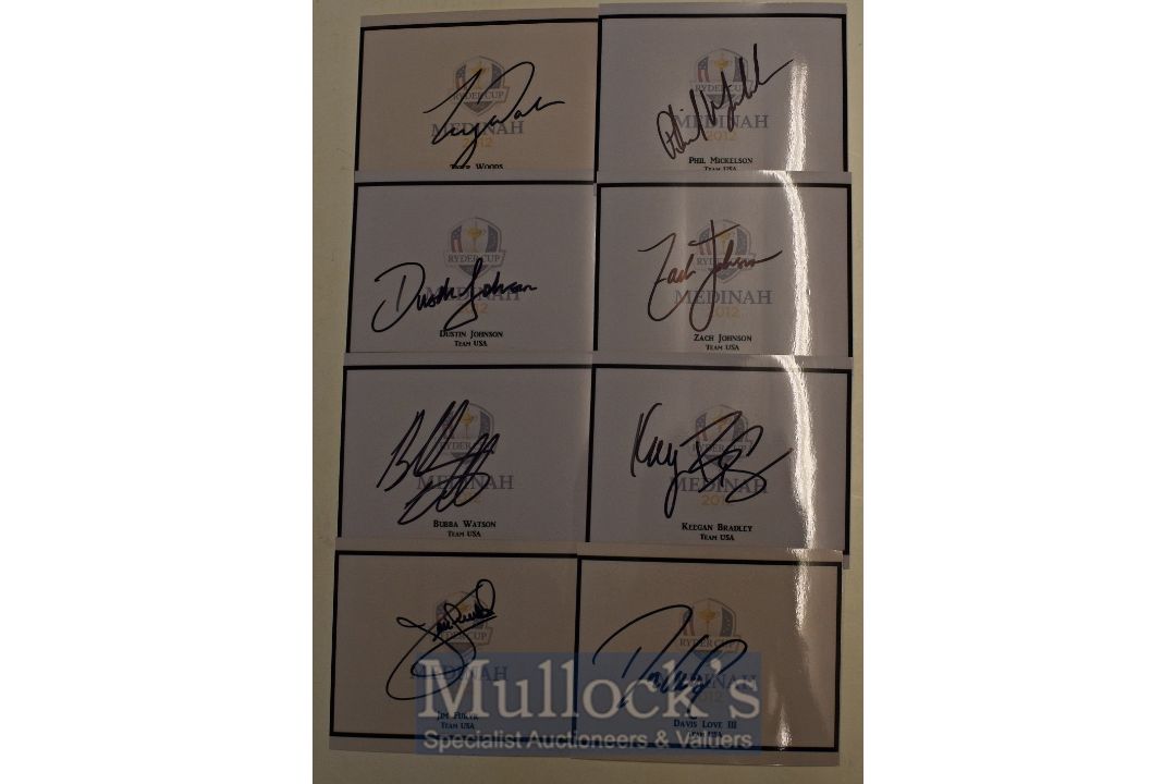 2012 U.S Ryder Cup team autographed Medinah photographs to incl Davis Love III, Keegan Bradley, Zach