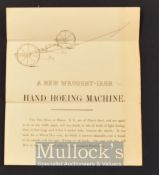 The Coalbrookdale Company A New Wrought -Iron Hand Hoeing Machine 1847 Advert woodcut
