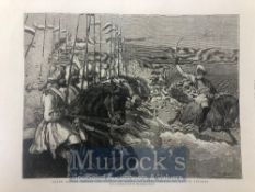 India & Punjab – Sikh Soldiers before the Prince of Wales An original engraving from The Graphic