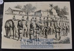 India & Punjab – 1876 ‘The Royal Visit to India-Baroda: the State Elephants of the Guicowar drawn up
