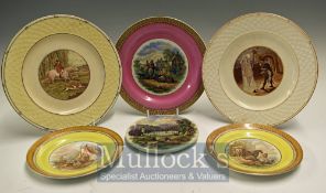 Prattware Ceramics: Selection of plates to consist of three 10