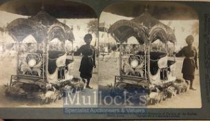 Original stereo view photo Silver Howrah of H.H Maharaja of Patiala Sikh state. Delhi durbar c1900s