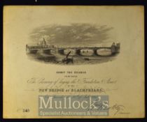 Invitation To Laying The Foundation Stone Of Blackfriars Bridge, London. 20th July 1865 With