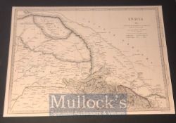 India - Rare Original hand coloured Map of Punjab showing Maharaja Ranjit Singhs independent Sikh