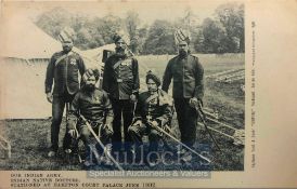 India & Punjab – Sikhs Soldiers at Hampton Court Postcard A rare antique postcard of Indian Army