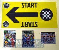 2014 Women’s Tour De France ( La Course) Start Sign – Official sign in Black & Yellow with 3