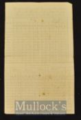 Average Temperatures recorded in manuscript for Valletta Malta 1820s – single sheet, two tables