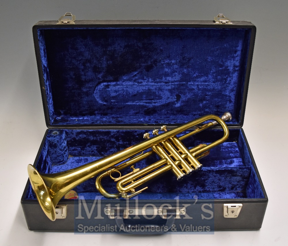 Beginners Brass Trumpet: B & M Champion complete with mouth piece and in the original carrying case