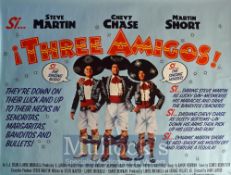 Film Poster - Three Amigos - 40 X 30 Starring Steve Martin, Chevy Chase, Martin Short issued by Rank