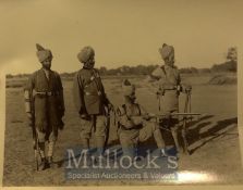 India - Original Albumen photo Showing Types of Indian army showing Sikh, and Mohammedan solders.