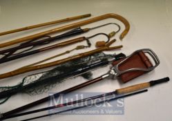 Selection of Fishing Equipment: To consist of 2 Long extendable gaffs, Shakespeare Outcast carbon