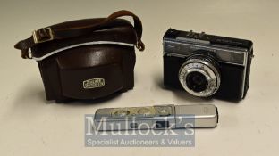 Minox B Spy Camera: Chrome with built-in flash gun together with Zeiss Ikon Voigtlander Vitessa