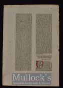 Germany – Large Impressive Leaf From ‘Pantheologia’ with fine initial letter printed then
