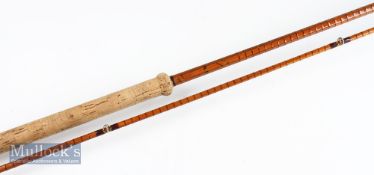 Good B James & Son England Richard Walker Mk.IV Carp Rod – 10ft 2in 2pc split cane with agate line
