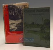 Sheringham H T –Elements of Angling 1930 4th edition green cloth binding with dj, some foxing