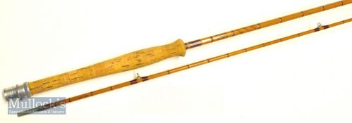 Fine C Farlow & Co Ltd London split cane trout fly rod - “The Jubilee” 9ft 2pc split, ser. no.