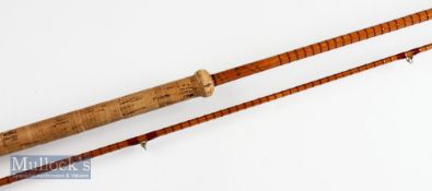Fine B James & Son England Richard Walker Mk IV split cane carp rod – 10ft 2pc with red Agate
