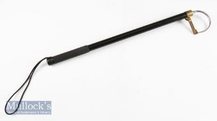 Hardy Bros Alnwick fishing gaff a ‘two-draw’ gaff in black with maker’s mark to brass top, closed