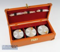 Fine Commemorative Set of Hardy 1912 Alloy Perfect Salmon Fly Reels in leather presentation case –