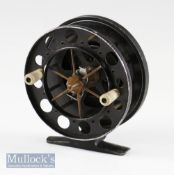 Scarce Lemax Made in Switzerland Aerial alloy centre pin reel - 3.75” diar, ventilated drum, on