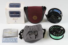 Good Hardy The Sovereign 9/10/11 Salmon fly reel c/w spare spool and lines – 4” dia black finish,