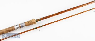 Fine Falcon Redditch England “The Avon” split cane rod -10ft 2pc 2pc with clear Agate lined butt and