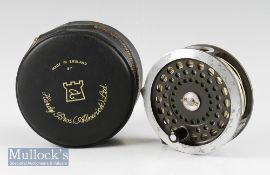 Good Hardy Bros England “The Sunbeam” 9/10 alloy salmon fly reel - 4” dia, smooth alloy foot, LHW