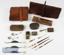 2x interesting Carter and Farlow leather fly and tackle wallets - rare A Carter & Co Ltd, 371 St