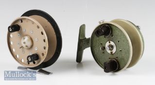 Grice & Young Jecta Orlando Reel: Twin block handles, rim check, off centre foot, green marble